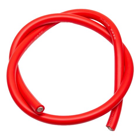 Провод в силиконовой изоляции 3AWG, 35 мм², 1 м, красный